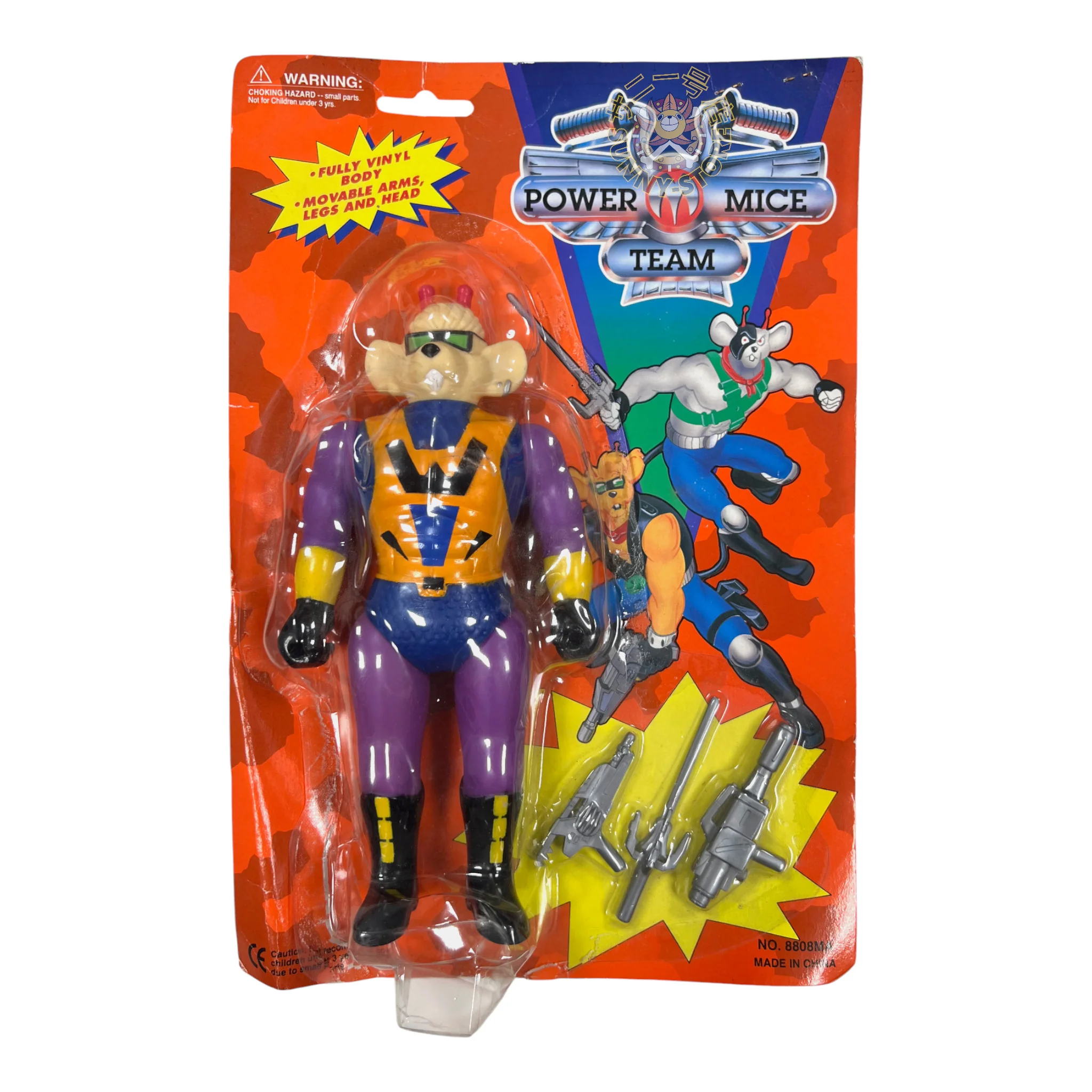BLISTER BIKER MICE FROM MARS MOTORRATONES DE MARTE 8"- AÑOS 90 BOOTLEG "POWER MICE TEAM"