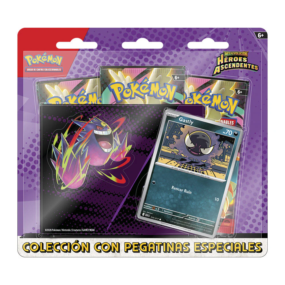 BLISTER 3 SOBRES TECH STICKER POKEMON HEROES ASCENDENTES (ESPAÑOL) - Image 2