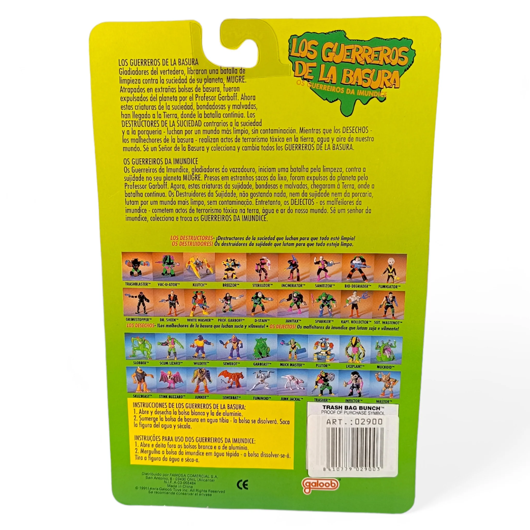 BLISTER LOS GUERREROS DE LA BASURA - TRASH BAG BUNCH - GALOOB FAMOSA 1991 - Image 2