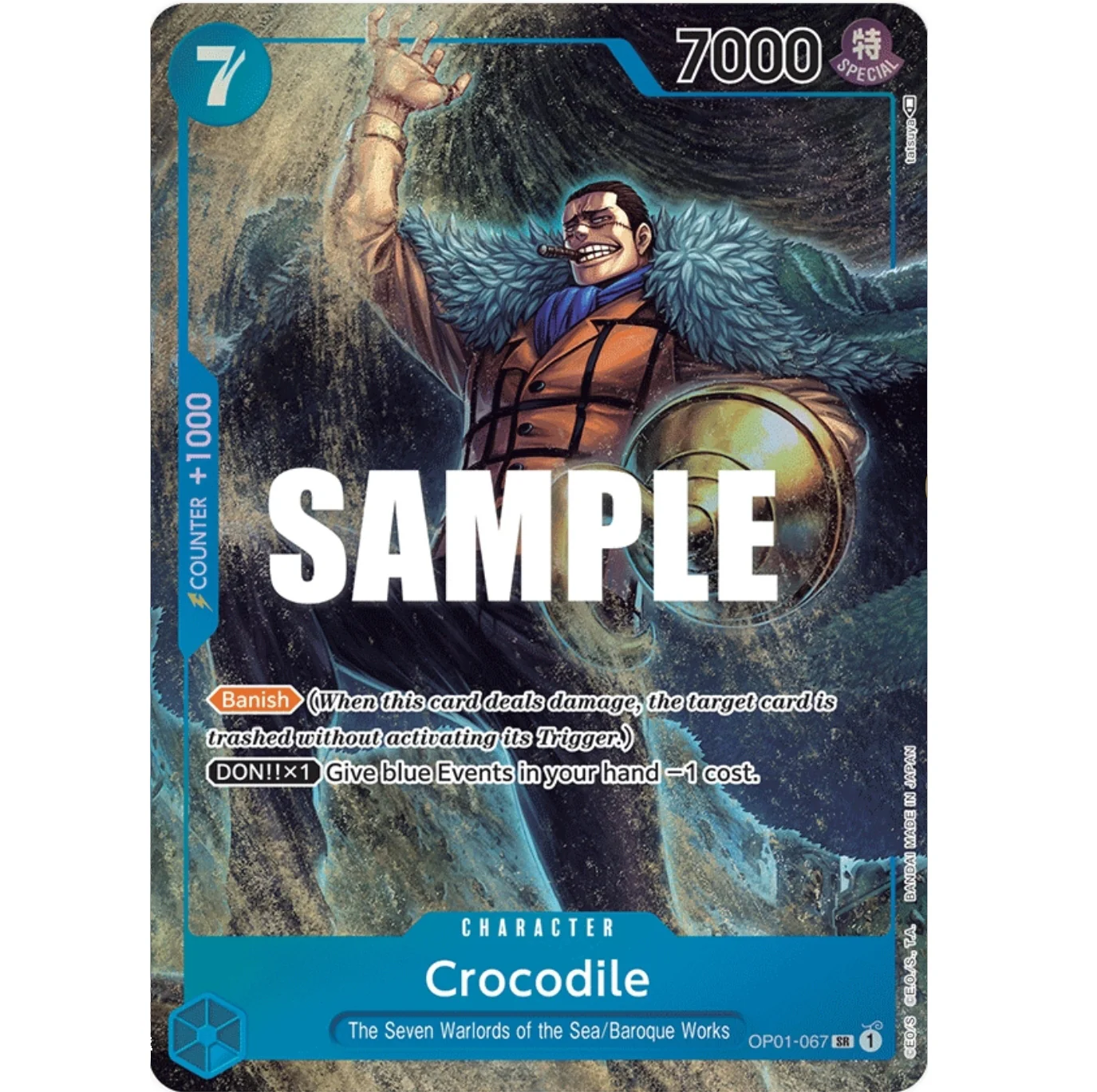 ONE PIECE CARD GAME OP01-067 SR CROCODILE (V.2) "ROMANCE DAWN INGLÉS"