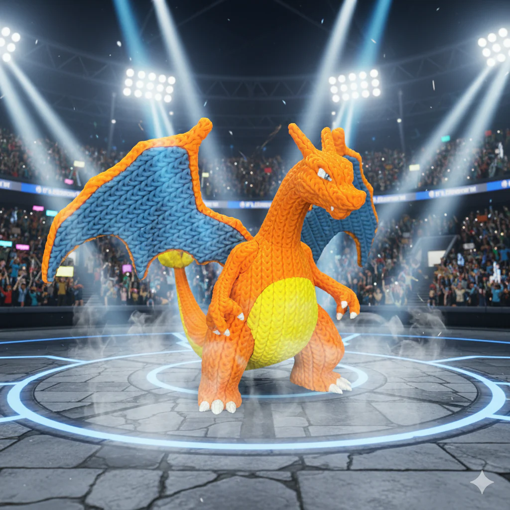 FIGURA CHARIZARD 3D ESTILO CROCHET – POKÉMON - Image 2