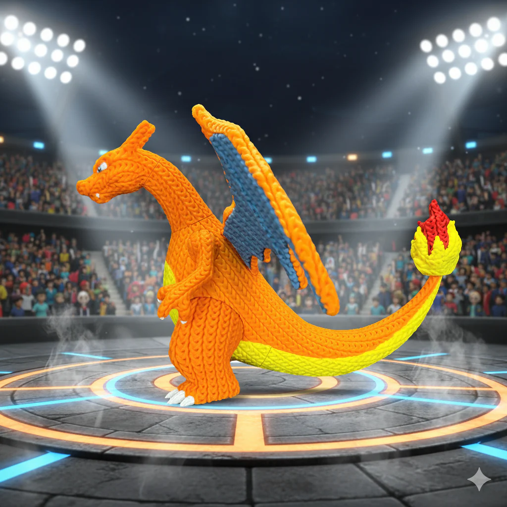 FIGURA CHARIZARD 3D ESTILO CROCHET – POKÉMON - Image 4