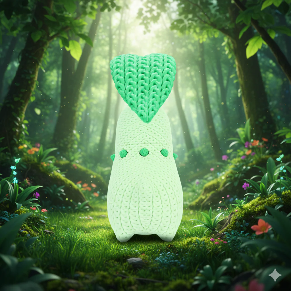 FIGURA CHIKORITA 3D ESTILO CROCHET – POKÉMON - Image 5