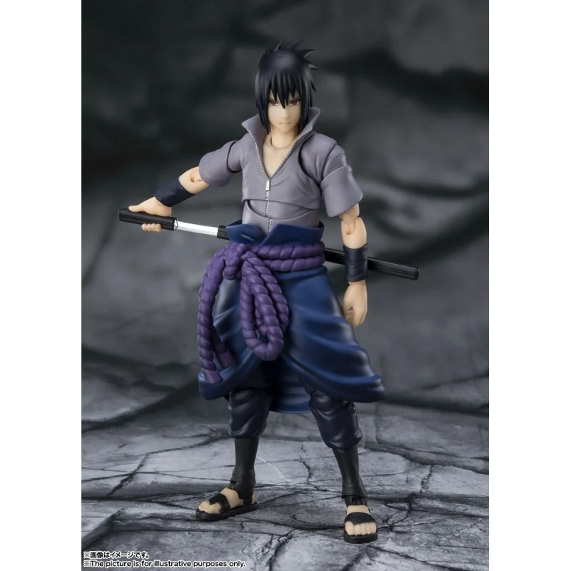 FIGURA SASUKE UCHIHA HE WHO BEARS ALL HATRED - NARUTO SHIPPUDEN - S.H. FIGUARTS BANDAI SPIRITS TAMASHII NATIONS 14,5 CM (RE-RUN)