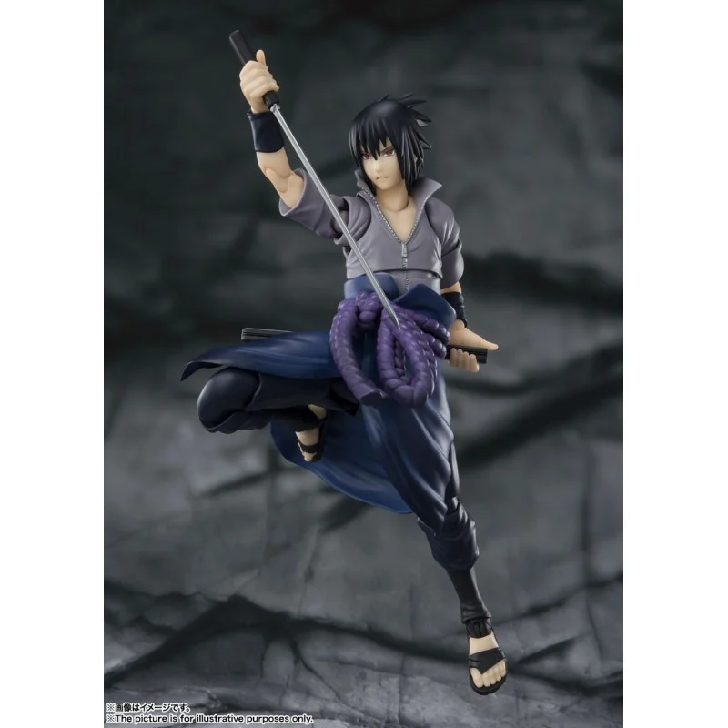 FIGURA SASUKE UCHIHA HE WHO BEARS ALL HATRED - NARUTO SHIPPUDEN - S.H. FIGUARTS BANDAI SPIRITS TAMASHII NATIONS 14,5 CM (RE-RUN) - Image 3