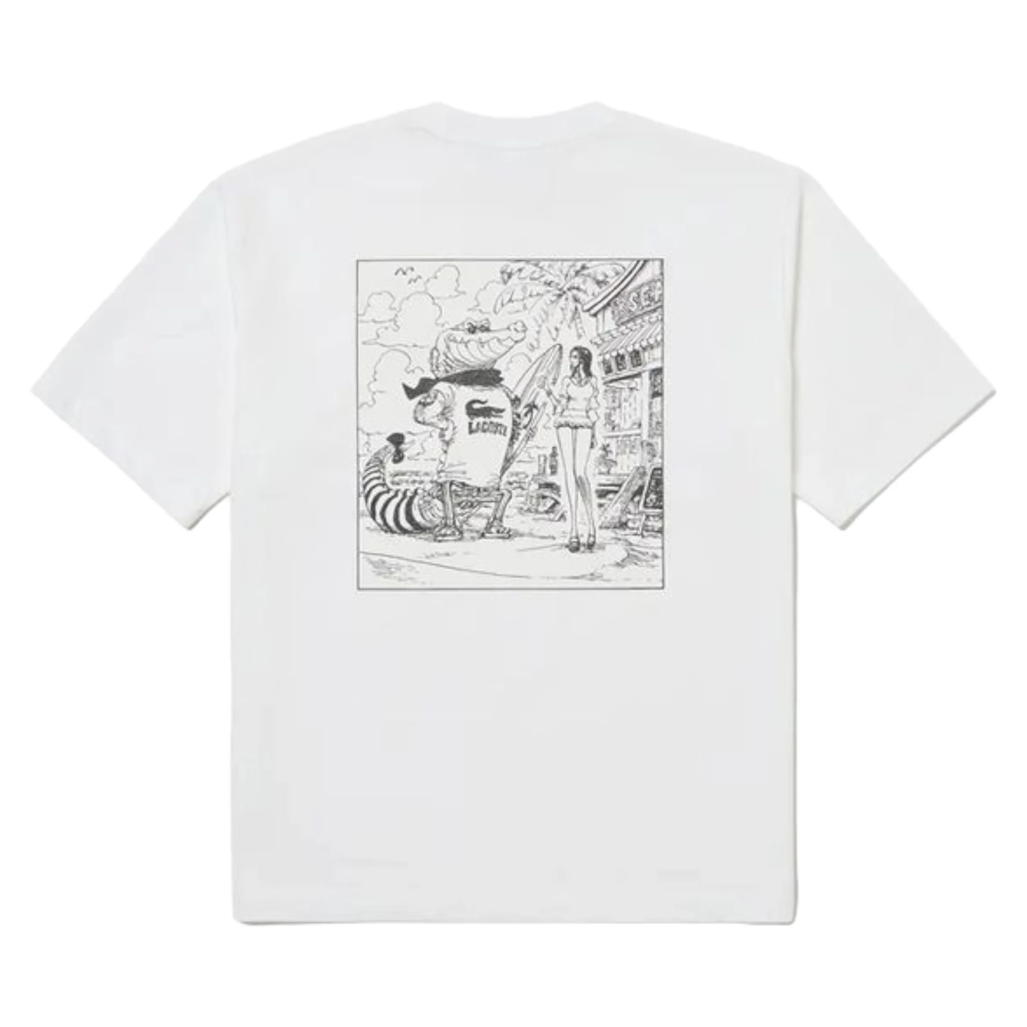 LACOSTE ONE PIECE CAMISETA BLANCA ROBIN & CROCODILE TALLA L & M MADE IN JAPAN - Image 5