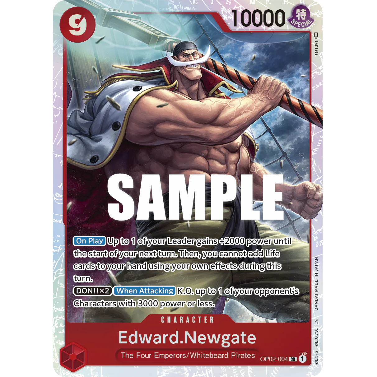 ONE PIECE CARD GAME OP02-004 SR EDAWARD NEWGATE (V.1) "PARAMOUNT WAR INGLÉS"