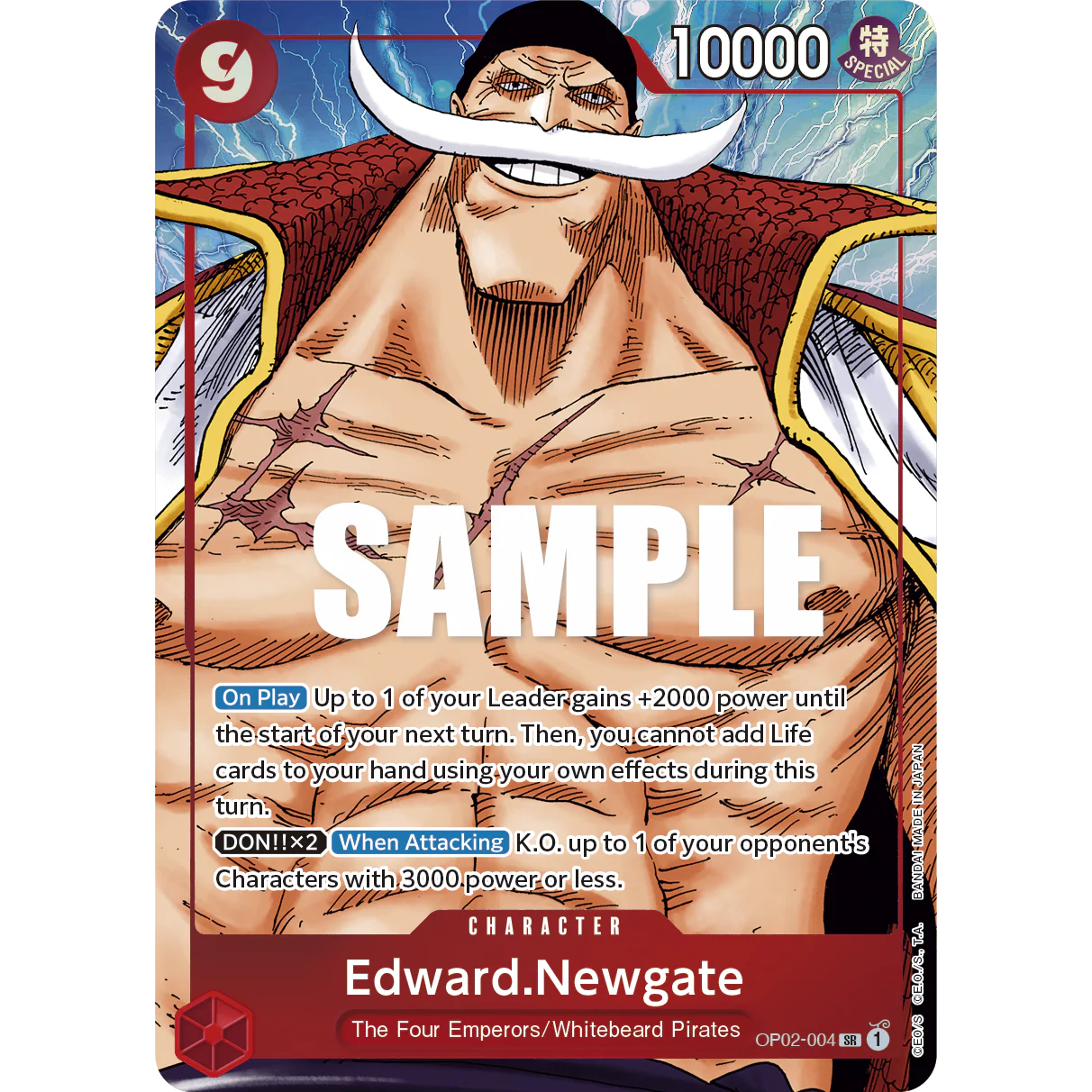 ONE PIECE CARD GAME OP02-004 SR EDAWARD NEWGATE (V.2) "PARAMOUNT WAR INGLÉS"