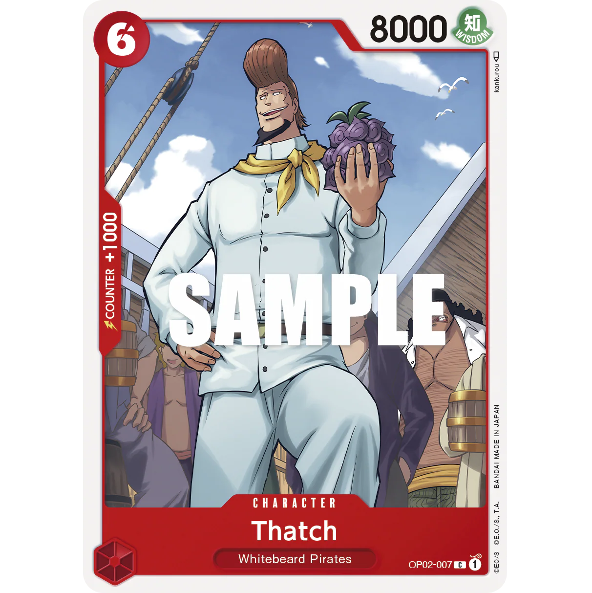 ONE PIECE CARD GAME OP02-007 C THATCH "PARAMOUNT WAR INGLÉS"
