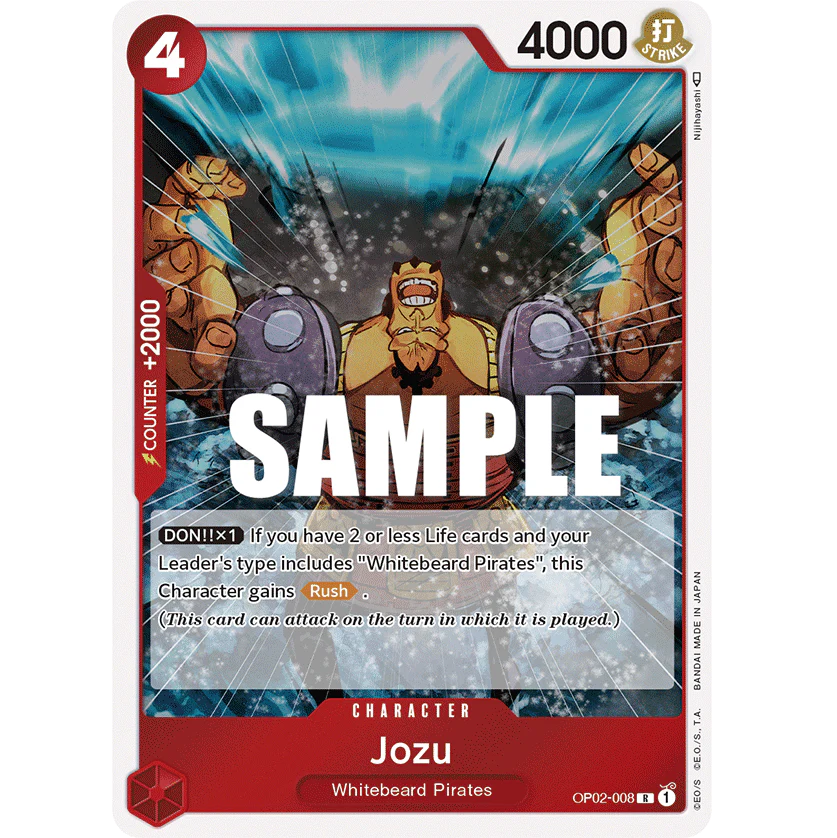 ONE PIECE CARD GAME OP02-008 R JOZU "PARAMOUNT WAR INGLÉS"