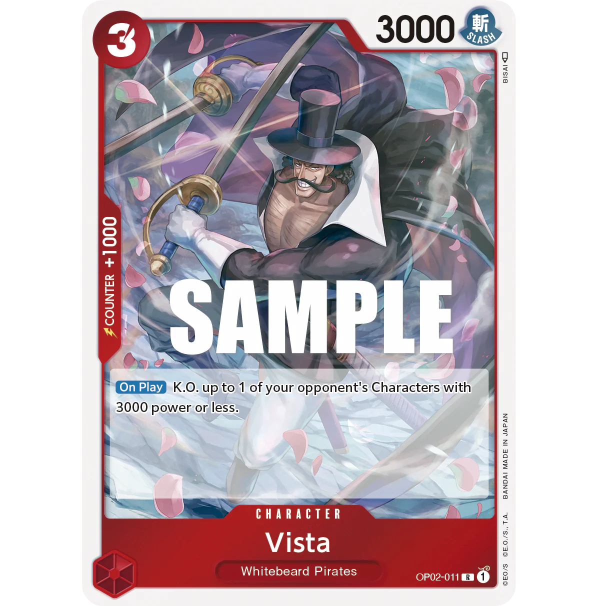 ONE PIECE CARD GAME OP02-011 R VISTA "PARAMOUNT WAR INGLÉS"