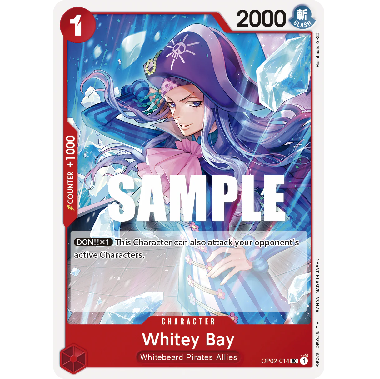 ONE PIECE CARD GAME OP02-014 UC WHITEY BAY "PARAMOUNT WAR INGLÉS"