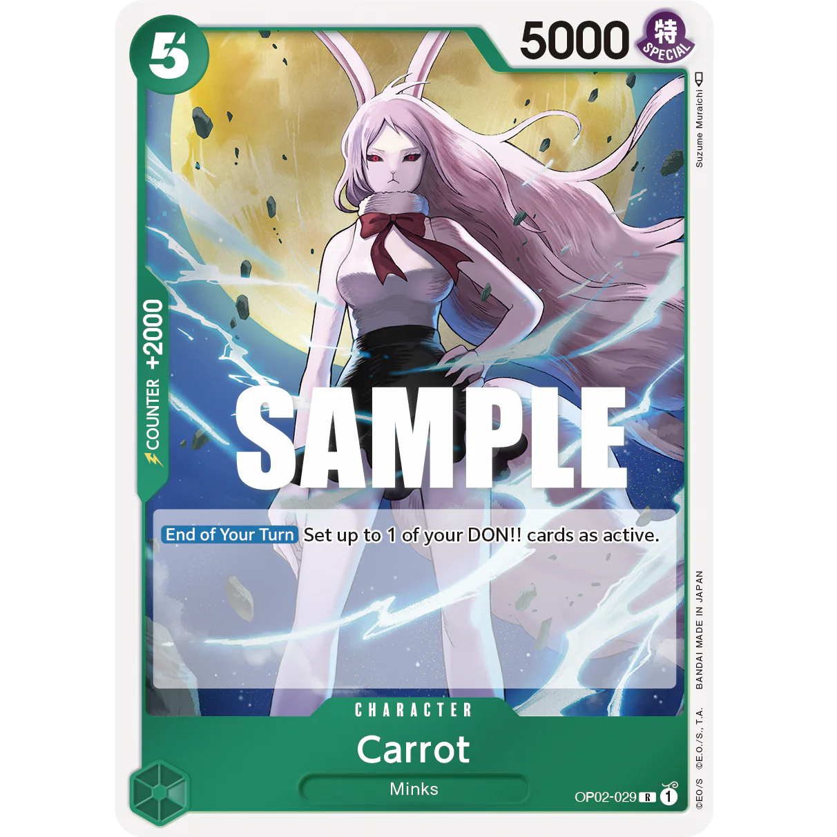 ONE PIECE CARD GAME OP02-029 R CARROT "PARAMOUNT WAR INGLÉS"