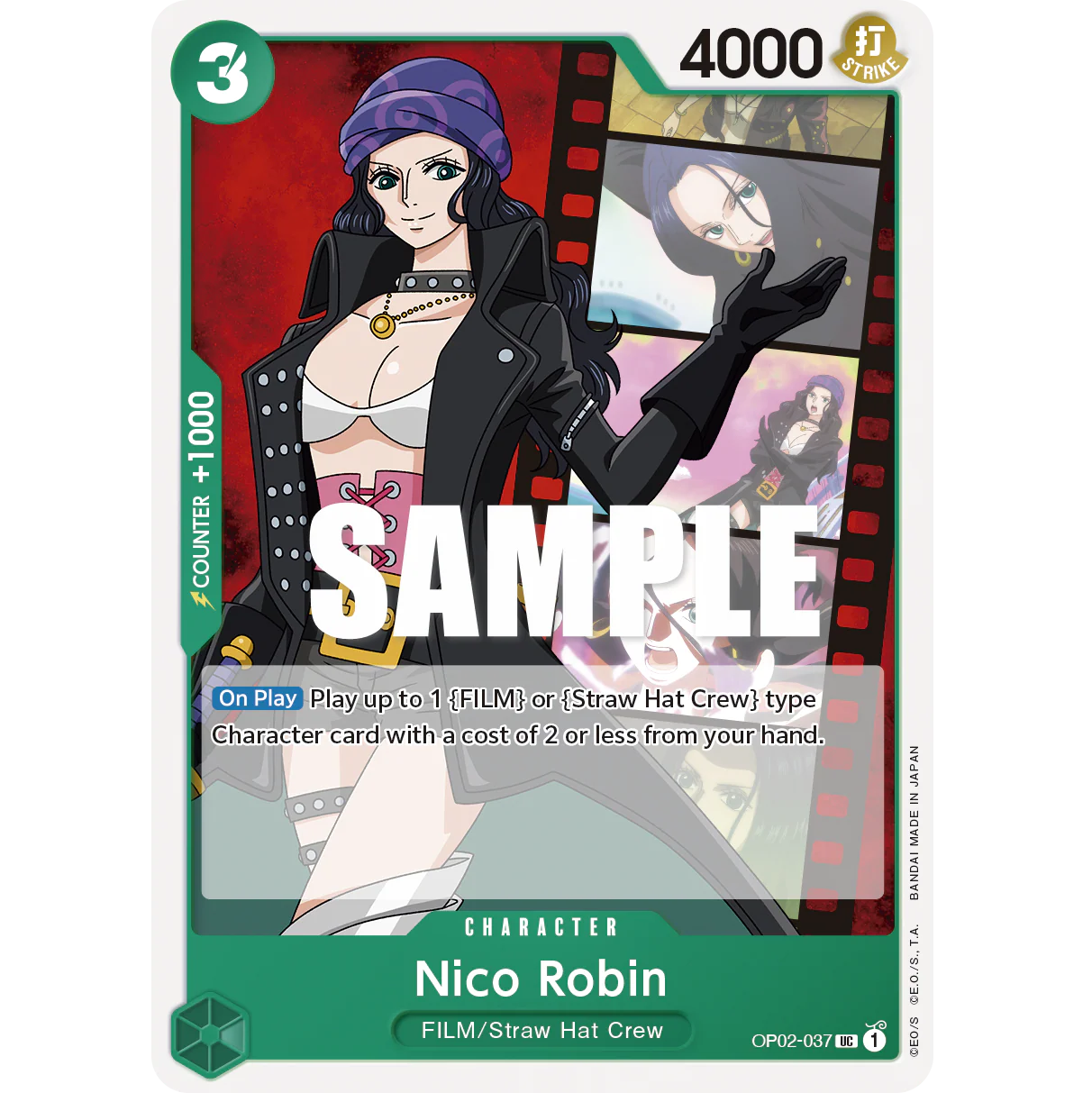 ONE PIECE CARD GAME OP02-037 UC NICO ROBIN "PARAMOUNT WAR INGLÉS"