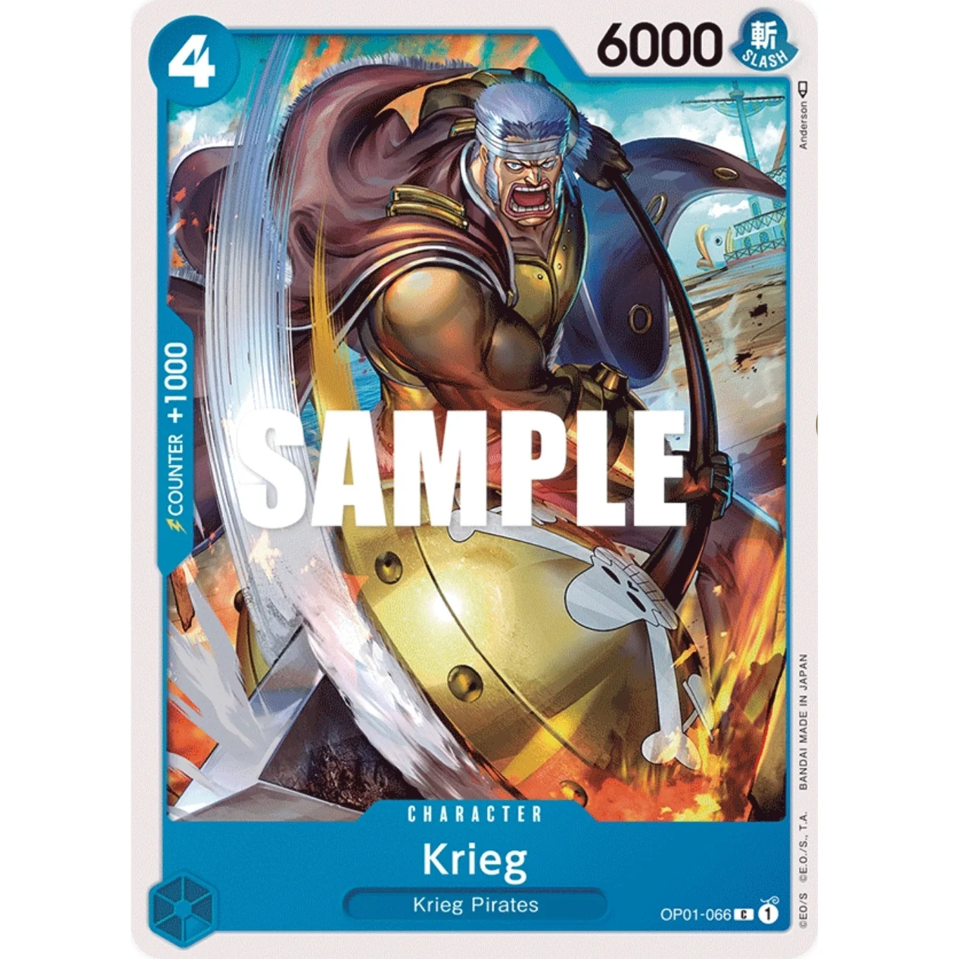 ONE PIECE CARD GAME OP01-066 C KRIEG "ROMANCE DAWN INGLÉS"