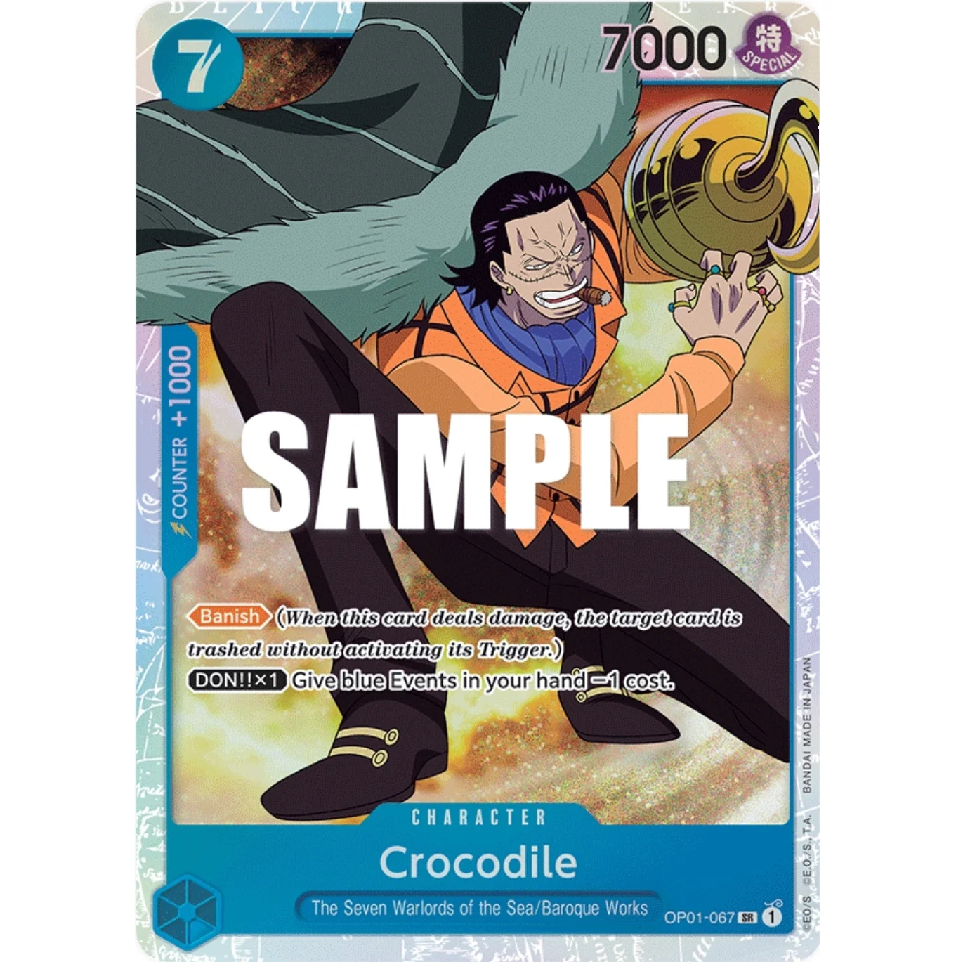 ONE PIECE CARD GAME OP01-067 SR CROCODILE (V.1) "ROMANCE DAWN INGLÉS"
