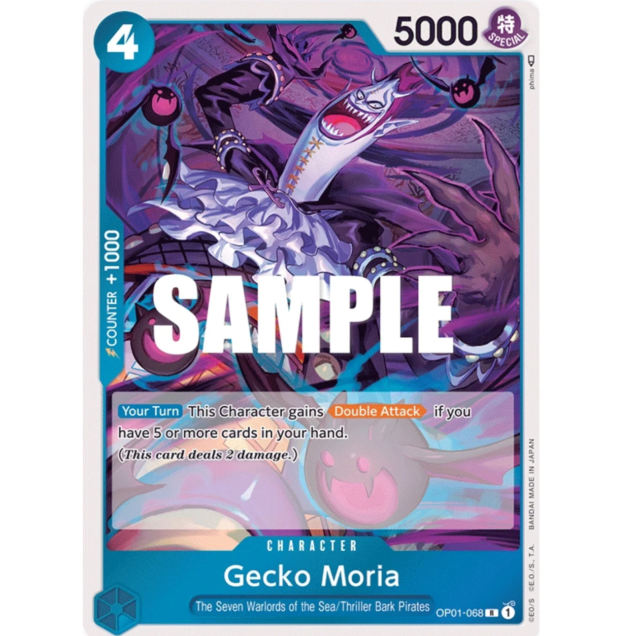 ONE PIECE CARD GAME OP01-068 R GECKO MORIA "ROMANCE DAWN INGLÉS"