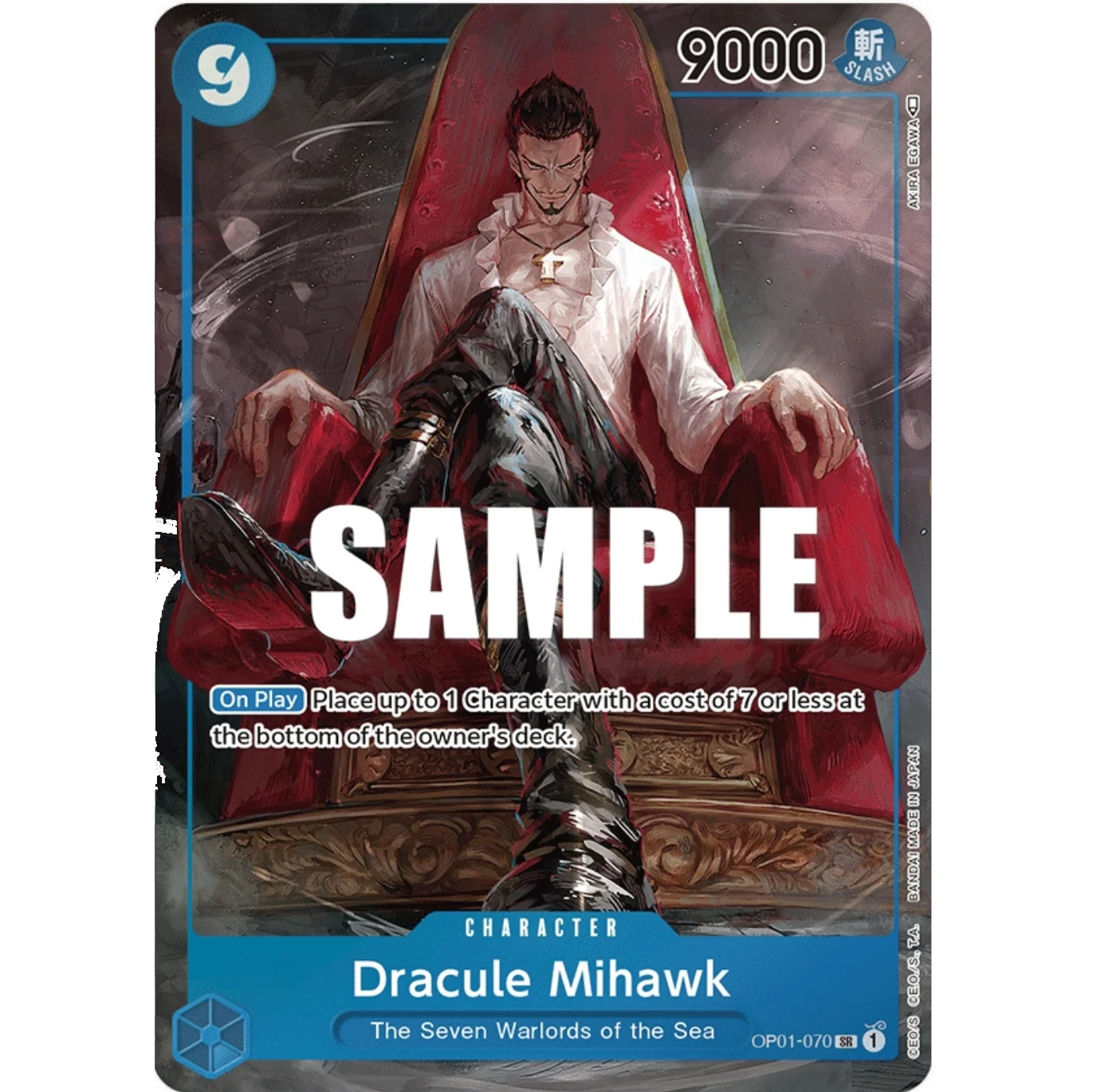 ONE PIECE CARD GAME OP01-070 SR DRACULE MIHAWK (V.2) "ROMANCE DAWN INGLÉS"
