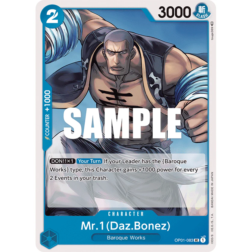 ONE PIECE CARD GAME OP01-083 UC MR.1 (DAZ.BONEZ) "ROMANCE DAWN INGLÉS"