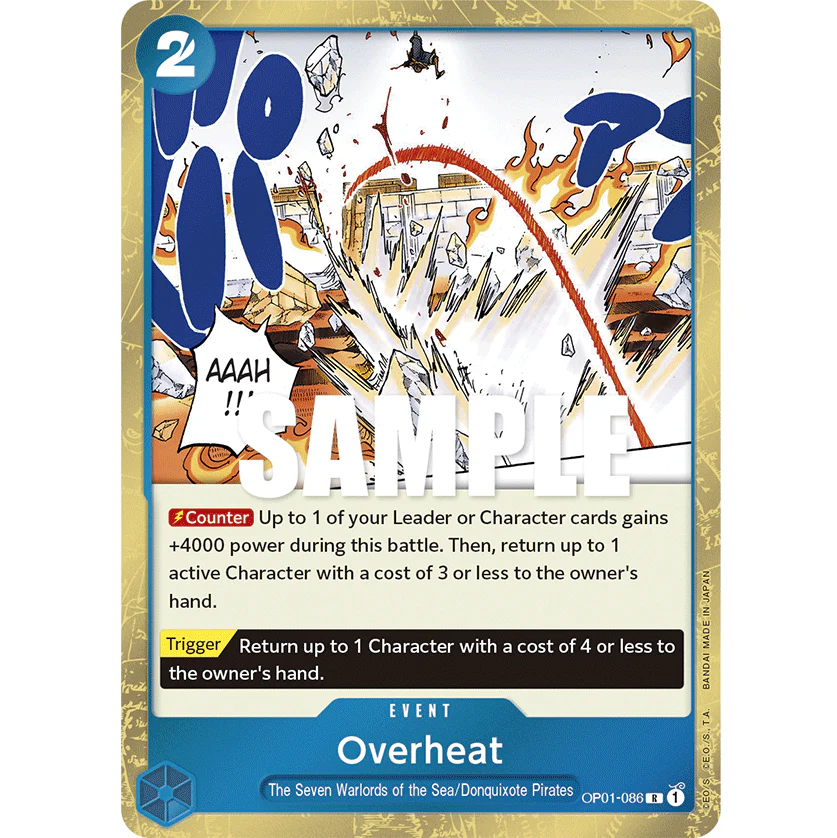 ONE PIECE CARD GAME OP01-086 R OVERHEAT "ROMANCE DAWN INGLÉS"