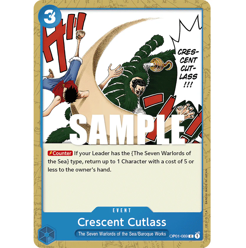 ONE PIECE CARD GAME OP01-089 C CRESCENT CUTLASS "ROMANCE DAWN INGLÉS"
