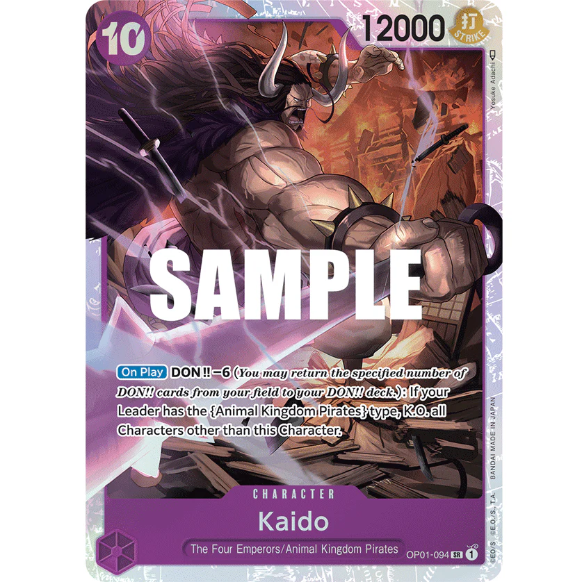 ONE PIECE CARD GAME OP01-094 SR KAIDO (V.1) "ROMANCE DAWN INGLÉS"