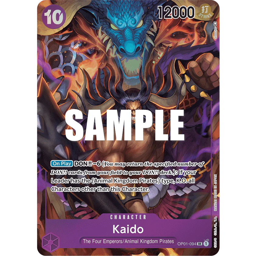 ONE PIECE CARD GAME OP01-094 SR KAIDO (V.2) "ROMANCE DAWN INGLÉS"
