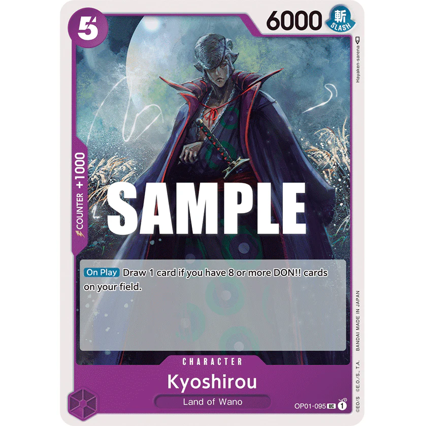 ONE PIECE CARD GAME OP01-095 UC KYOSHIROU "ROMANCE DAWN INGLÉS"