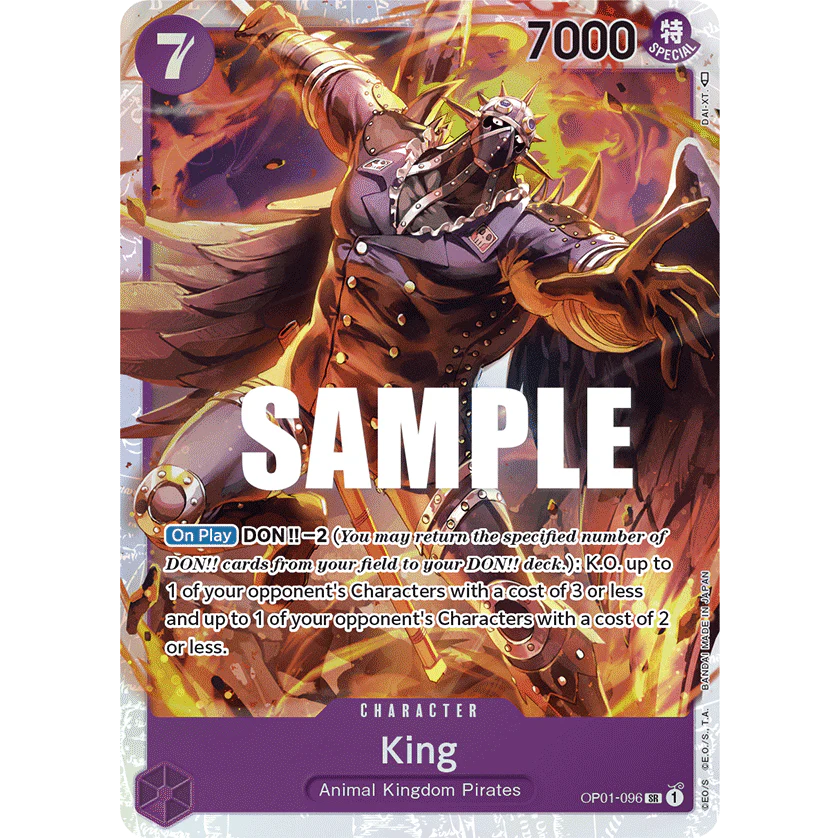 ONE PIECE CARD GAME OP01-096 SR KING (V.1) "ROMANCE DAWN INGLÉS"