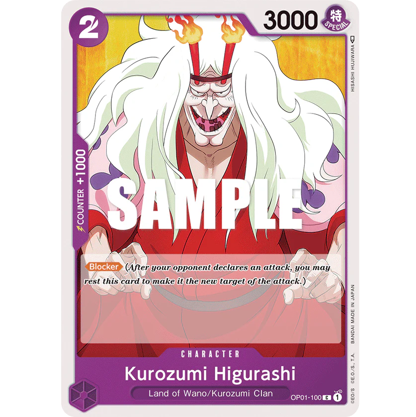 ONE PIECE CARD GAME OP01-100 C KUROZUMI HIGURASHI "ROMANCE DAWN INGLÉS"