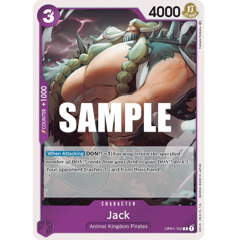 ONE PIECE CARD GAME OP01-102 R JACK (V.1) "ROMANCE DAWN INGLÉS"