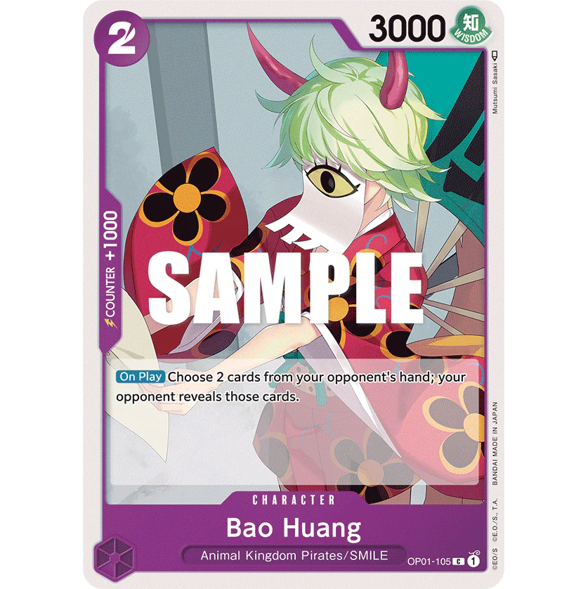 ONE PIECE CARD GAME OP01-105 C BAO HUANG "ROMANCE DAWN INGLÉS"
