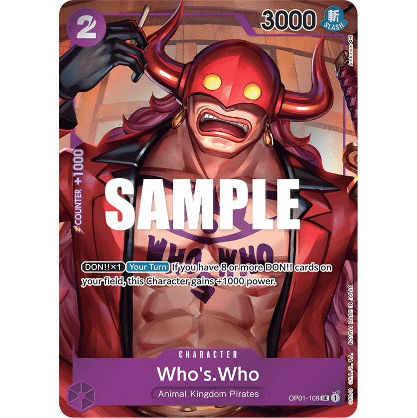 ONE PIECE CARD GAME OP01-109 UC WHO'S WHO (V.2) "ROMANCE DAWN INGLÉS"