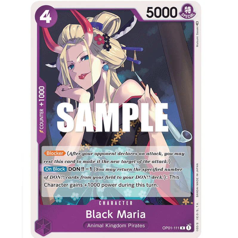 ONE PIECE CARD GAME OP01-111 R BLACK MARIA "ROMANCE DAWN INGLÉS"
