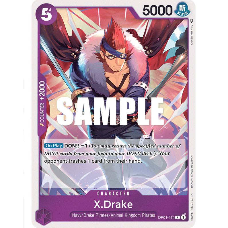 ONE PIECE CARD GAME OP01-114 R X.DRAKE "ROMANCE DAWN INGLÉS"