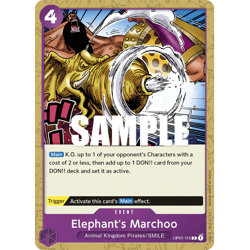 ONE PIECE CARD GAME OP01-115 C ELEPHANT'S MARCHOO "ROMANCE DAWN INGLÉS"