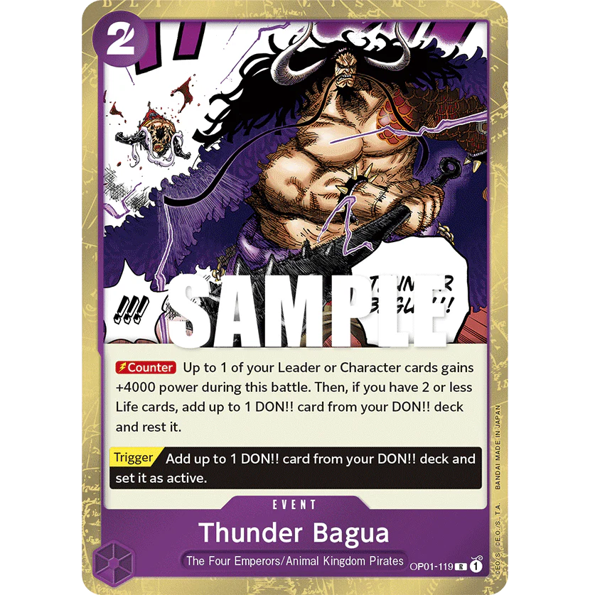 ONE PIECE CARD GAME OP01-119 R THUNDER BAGUA "ROMANCE DAWN INGLÉS"
