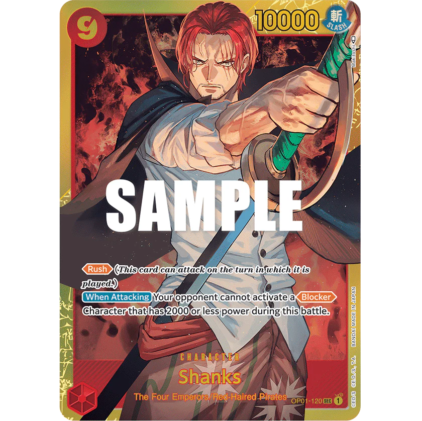 ONE PIECE CARD GAME OP01-120 SEC SHANKS (V.1) "ROMANCE DAWN INGLÉS"