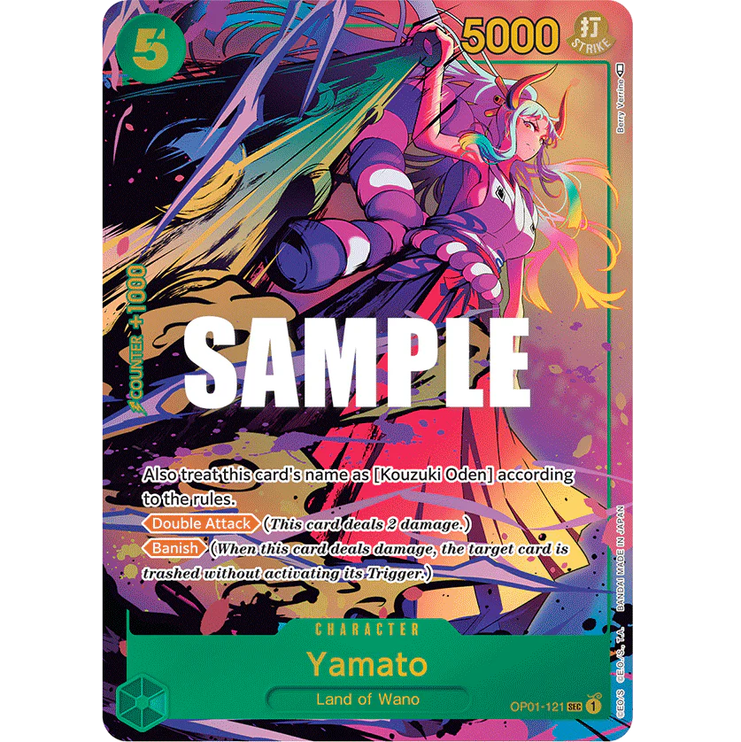 ONE PIECE CARD GAME OP01-121 SEC YAMATO (V.2) "ROMANCE DAWN INGLÉS"