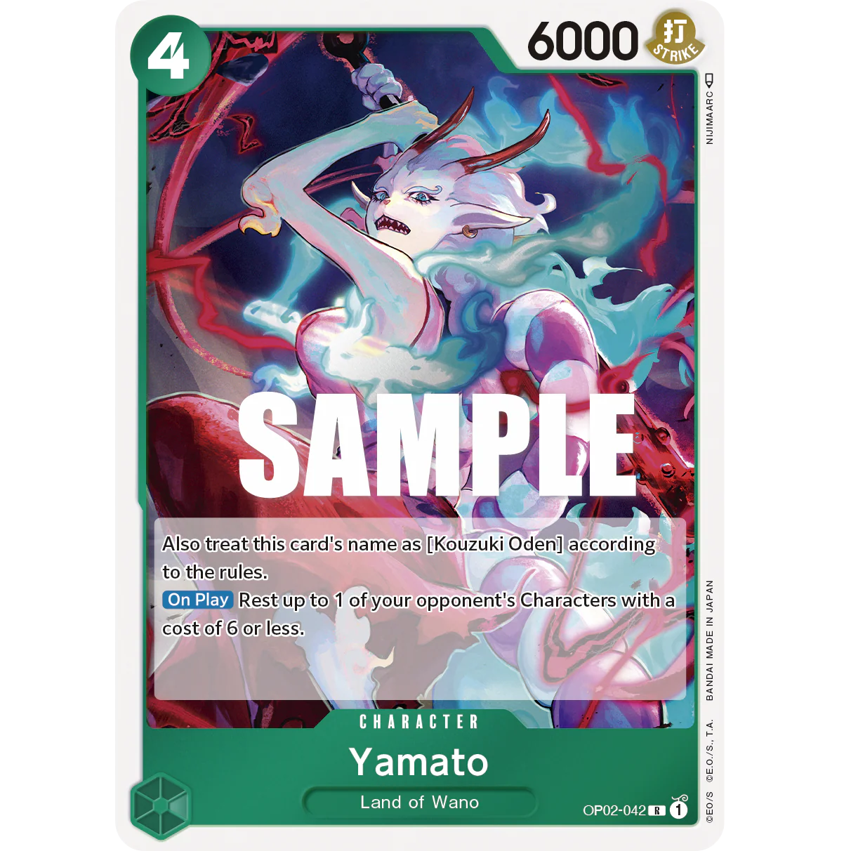 ONE PIECE CARD GAME OP02-042 R YAMATO "PARAMOUNT WAR INGLÉS"