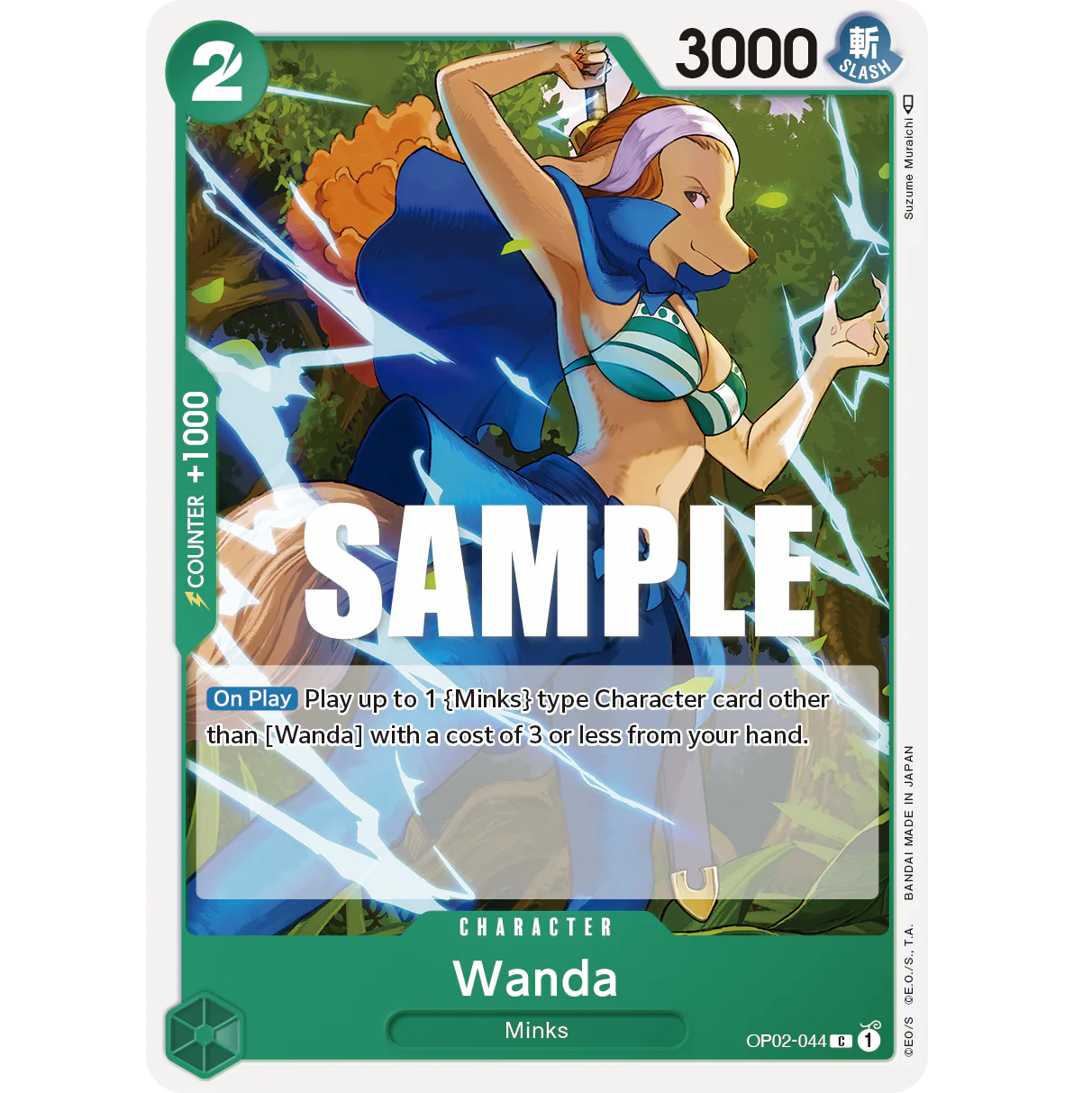 ONE PIECE CARD GAME OP02-044 C WANDA "PARAMOUNT WAR INGLÉS"