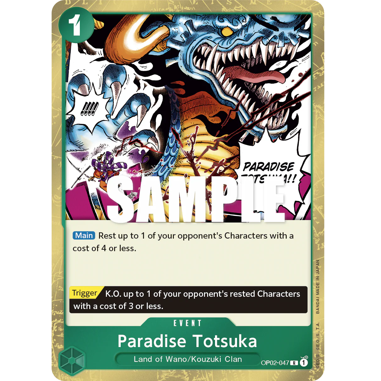 ONE PIECE CARD GAME OP02-047 R PARADISE TOTSUKA "PARAMOUNT WAR INGLÉS"