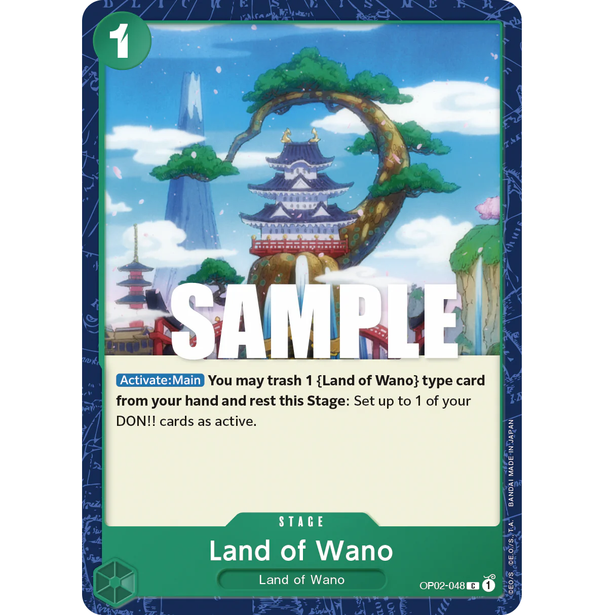 ONE PIECE CARD GAME OP02-048 C LAND OF WANO "PARAMOUNT WAR INGLÉS"