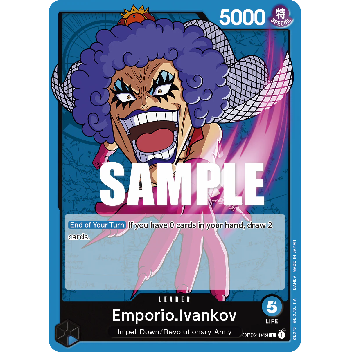 ONE PIECE CARD GAME OP02-049 L EMPORIO IVANKOV (V.1) "PARAMOUNT WAR INGLÉS"