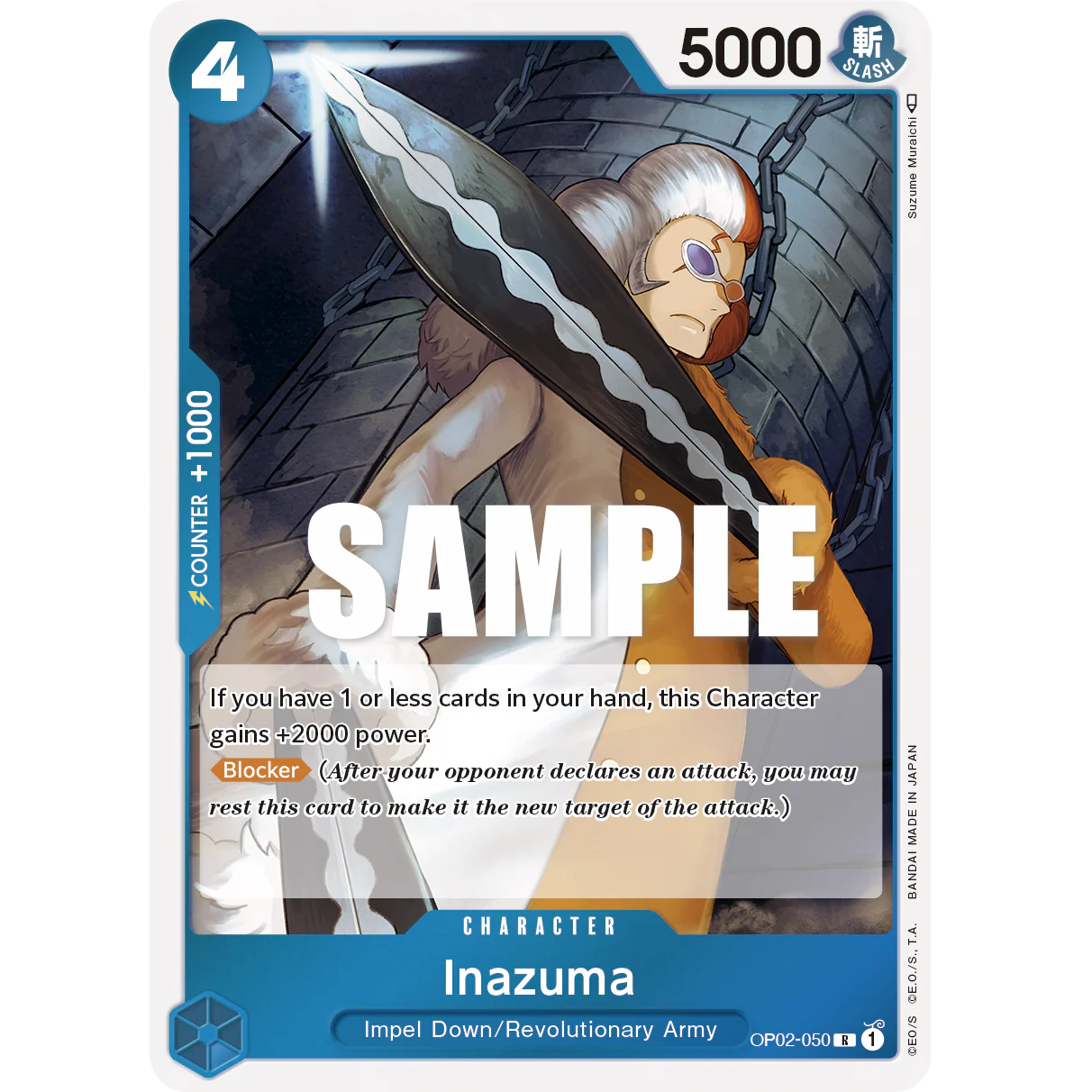 ONE PIECE CARD GAME OP02-050 R INAZUMA "PARAMOUNT WAR INGLÉS"