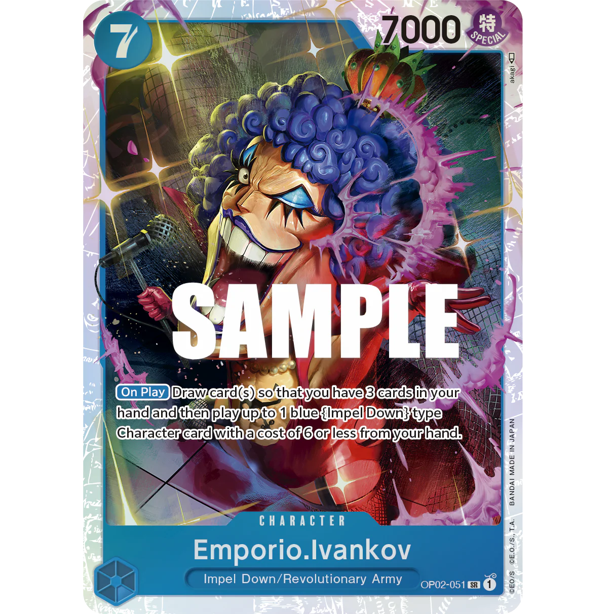 ONE PIECE CARD GAME OP02-051 SR EMPORIO IVANKOV (V.1) "PARAMOUNT WAR INGLÉS"