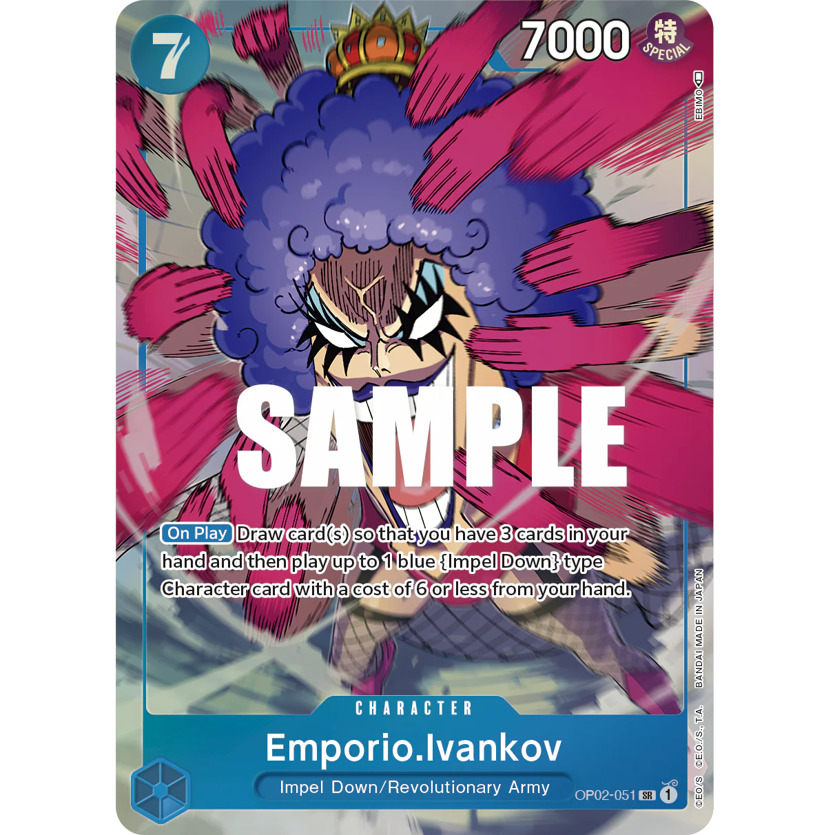 ONE PIECE CARD GAME OP02-051 SR EMPORIO IVANKOV (V.2) "PARAMOUNT WAR INGLÉS"