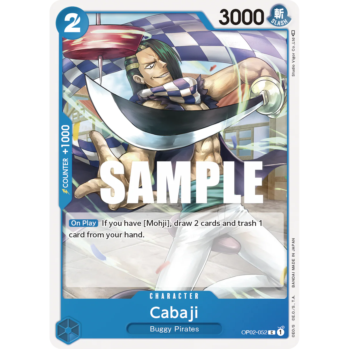 ONE PIECE CARD GAME OP02-052 C CABAJI "PARAMOUNT WAR INGLÉS"