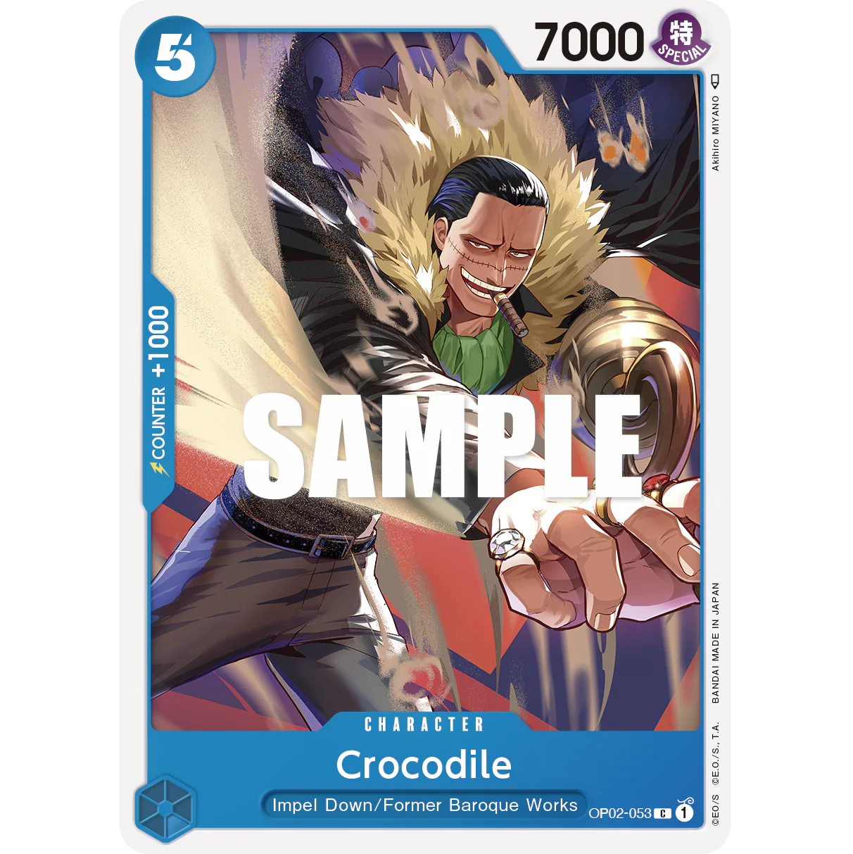 ONE PIECE CARD GAME OP02-053 C CROCODILE "PARAMOUNT WAR INGLÉS"