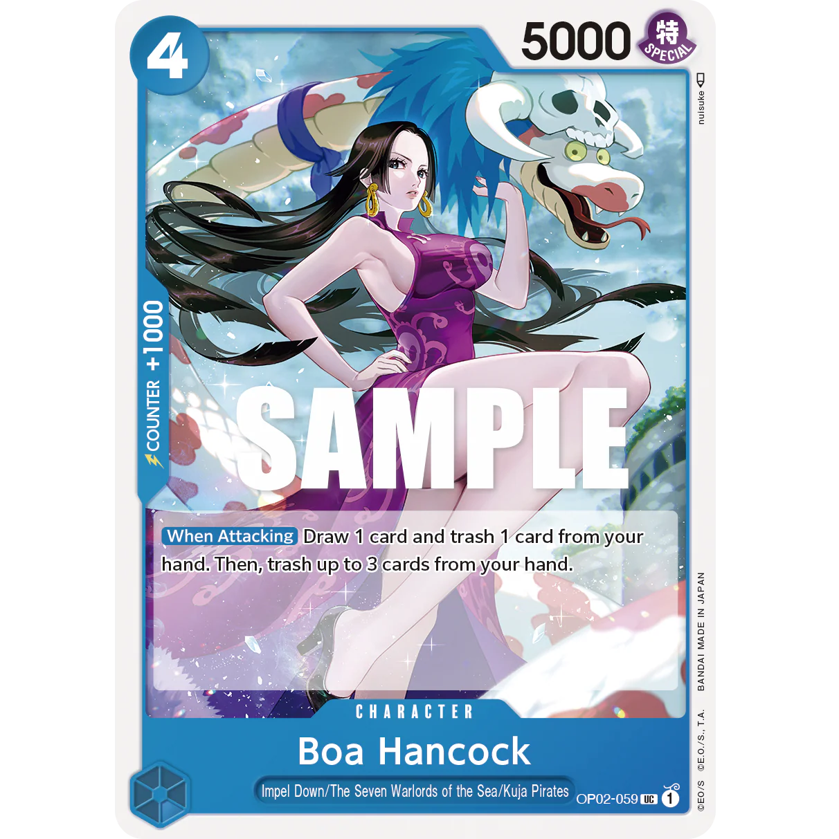 ONE PIECE CARD GAME OP02-059 UC BOA HANCOCK (V.1) "PARAMOUNT WAR INGLÉS"